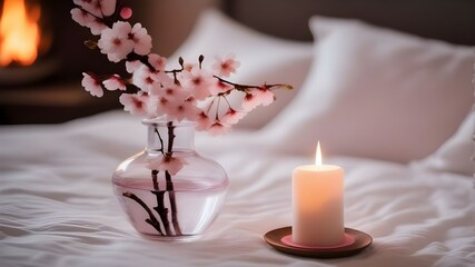 Wall Mural - cherryblossom on the bed