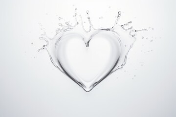 Wall Mural - Heart shape liquid splash heart-shaped creative abstract.