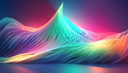 Wall Mural - Vibrant Abstract Geometric Gradient Texture in 3D Rendering for Creative Wallpaper Illustration