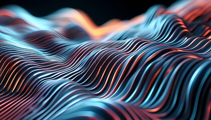 Poster - Abstract 3D Wavy Line Texture for Professional Business Presentation Background