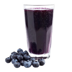 Glass of blueberry juice