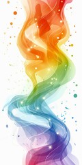 Poster - vibrant swirling colors in a stylized rainbow pattern with soft shimmering effects on a white backgr