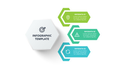 Poster - Creative concept for infographic with 3 steps, options, parts or processes. Business data visualization.