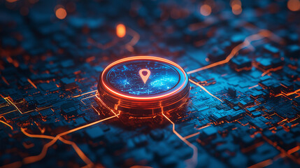 3d icon of a map in holographic style