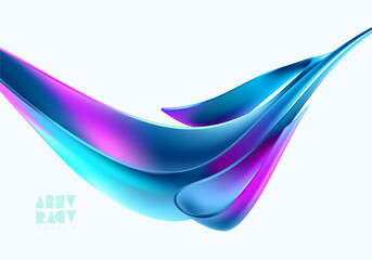 Wall Mural - 3d colorful twisted shape. abstract geometric element for posters, banner, covers.