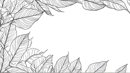 Mobile wallpaper with leaf line art illustration