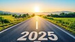 © Oksana - Open road into the sunset with 2025 on the pavement