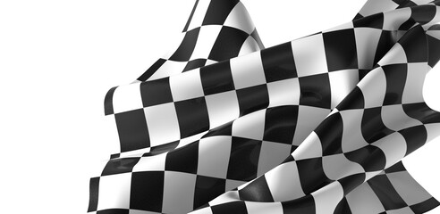 Aufkleber - The checkered flag waves in the air signaling the end of the race