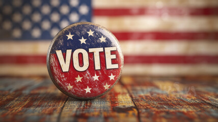 Vote Sign on a Patriotic Background