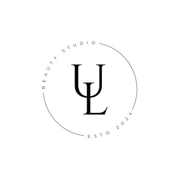 LU letter initial logo design minimalist vector