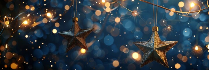 Wall Mural - this festive starry night celebration background is elegant and dazzling. it is adorned with twinkli