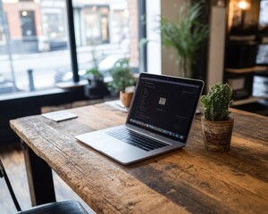 A creative workspace filled with startup paraphernalia, where a founder refines their funding pitch