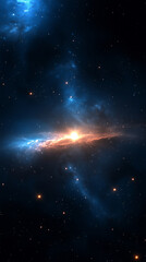 deep blue galaxy with glowing stars hd phone wallpaper