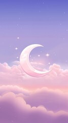 Canvas Print - Crescent moon astronomy outdoors nature.