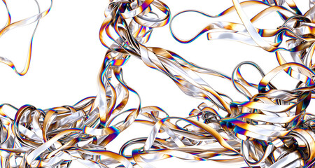 Poster - Metallic fabric with an iridescent sheen flowing gracefully