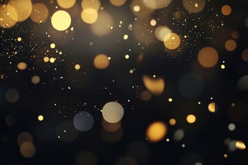 Wall Mural - Glowing bokeh lights on black