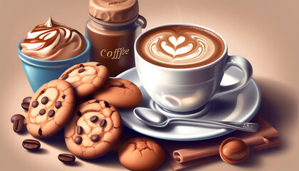 Poster - The perfect blend of aromatic coffee and sweet cookies