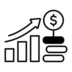 Poster - Trade growth icon in linear style