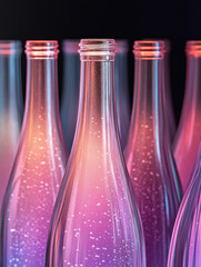 Wall Mural - Colorful glowing glass bottles