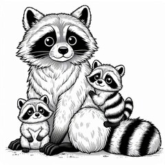 a family of raccoons