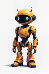 Poster - cute robot android isolated on white background, artificial intelligence. Generative AI