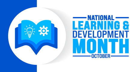 National learning and development month background or banner design template is observed every year in October. Holiday concept. Template for card, poster, placard, template. eps 10