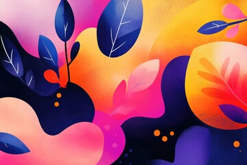 Wall Mural - Colorful abstract illustration with playful shapes