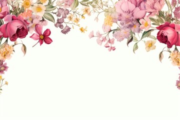 Canvas Print - Floral border backgrounds pattern flower.