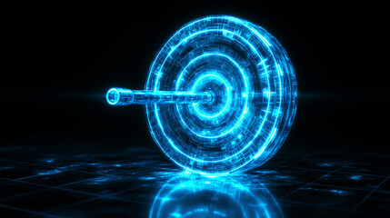 Wall Mural - 3D icon of a target in holographic style