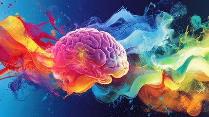 Poster - artistic depiction of brain waves in motion