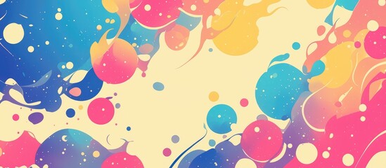 Poster - Polka dot illustration featuring a card or frame with a halftone background Adorable template for your creative projects