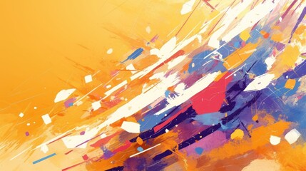 Poster - Abstract colorful vector painting with ample space for text