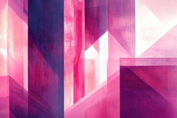 Poster - Elegant abstract geometric background featuring fashionable pink and purple hues