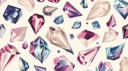 Poster - elegant gem pattern design for textiles or wallpaper.