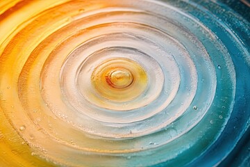 Canvas Print - Abstract radial composition with concentric circles and warm tones for design and decoration.