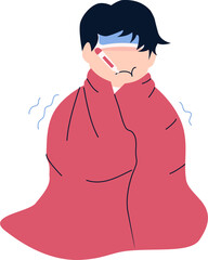 Kid having fever Illustration 