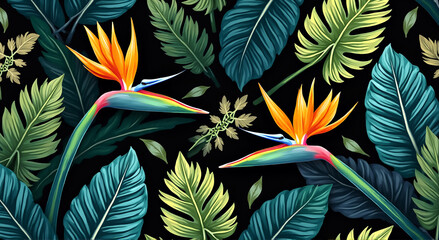 Canvas Print - bird of paradise flower