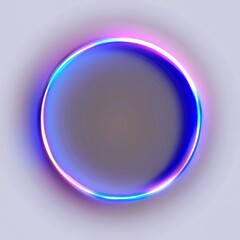 Poster - A PNG image of a round neon effect frame isolated on a transparent background