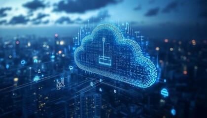 Aufkleber - Cyber ​​era, artificial intelligence, smart cloud technology, future storage technology, Smart storage