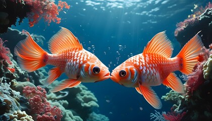 Battle of Sarcastic Fringehead Fish in Vibrant Coral Reef