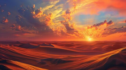 Canvas Print - The desert sunset is a spectacular event.