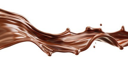 melted chocolate splash on white background