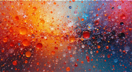 Canvas Print - water drops on red background