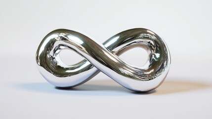 An isolated 3D futuristic silver curve appears on a transparent background