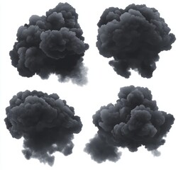 Aufkleber - 3D render illustration of an overcast cartoon cloud isolated on a white background. Digital graphic element. Beautiful natural phenomenon.