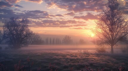 Wall Mural - The fleeting moments of twilight and dawn as sunrise approaches