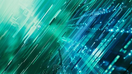 Aufkleber - Green blue and turquoise abstract technological futuristic new age themed background