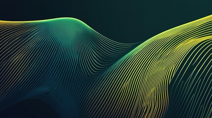 Poster - Wavy lines in gradient colors create a mesmerizing abstract design showcasing movement and depth