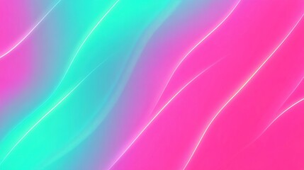 Poster - Vibrant digital abstract background with flowing waves in shades of pink and teal, creating a modern aesthetic for use in design projects