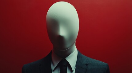 Poster - A man in a suit and tie is wearing a mask